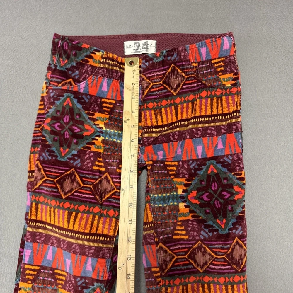 Free People Printed Pull On Corduroy Flare Pants 24 (26x29) Festival Boho Bell